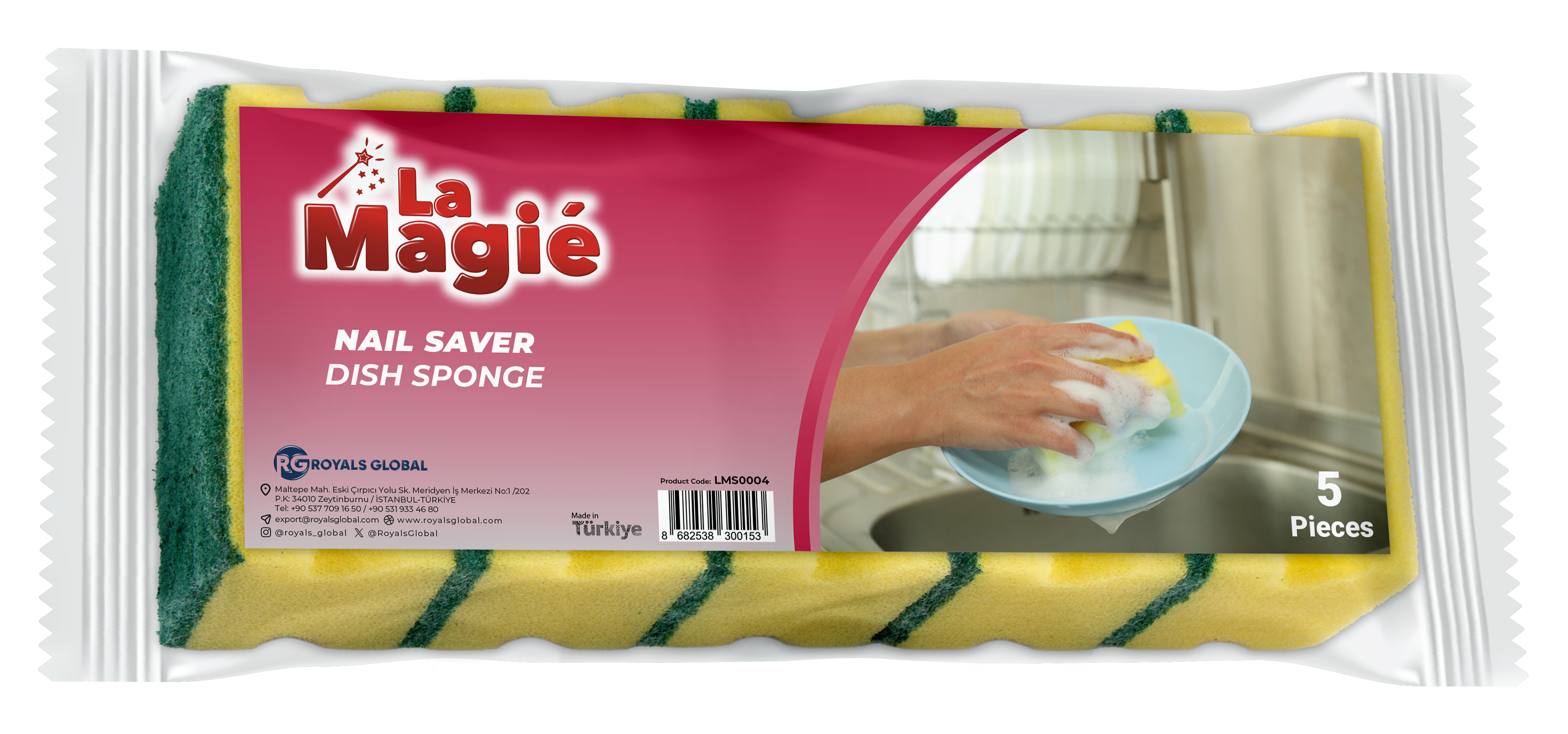 LA MAGIÉ NAIL SAVER DISH SPONGES 5 PCS